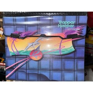 Vintage Mead Trapper Keeper Notebook Dolphin Sunset Vaporwave 3 Ring Binder 80s